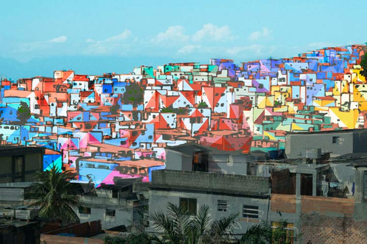 Красочная жизнь бедняка: гениальный арт-проект «Favela Painting»