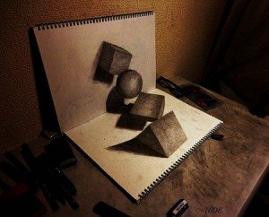 3D Рисунки на бумаге. Как это сделано! Показательный урок. Нарисуйте сами то, что захотите.